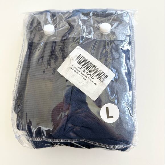 NEW Puimentiua Womens Tapered Casual Pants Cotton Linen Drawstring SIZE L Blue - Picture 9 of 11